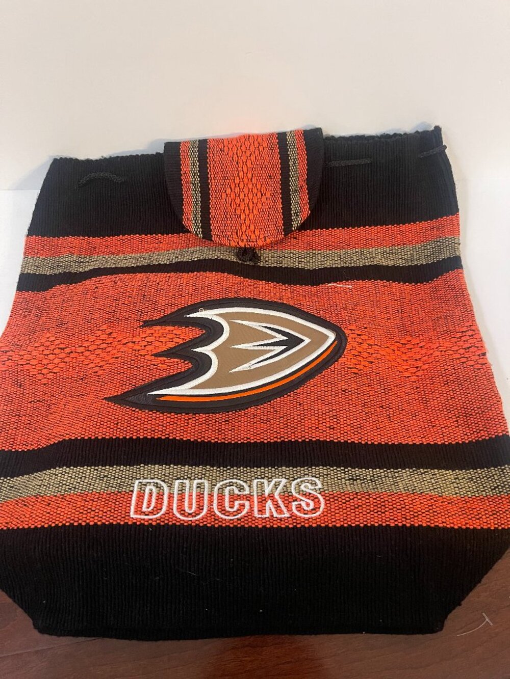 Anaheim Ducks Woven Backpack NHL Fan Bag